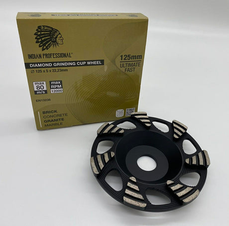 Diamanten schild voor het slijpen van beton 125mm ultiem snel indian professional