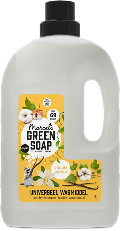 Marcel's green soap universeel wasmiddel - grootverpakking - vanille katoen - 3l - 69 wasbeurten
