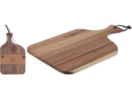 Ottimo tagliere casalingo in legno di acacia con manico 34x20cm