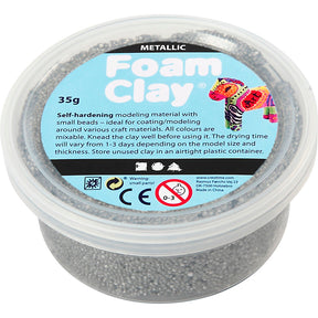 Foam clay - argento metallizzato, 35gr.