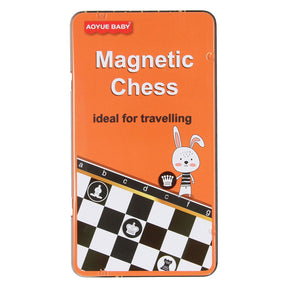Gioco di scacchi magnetico in scatola di latta