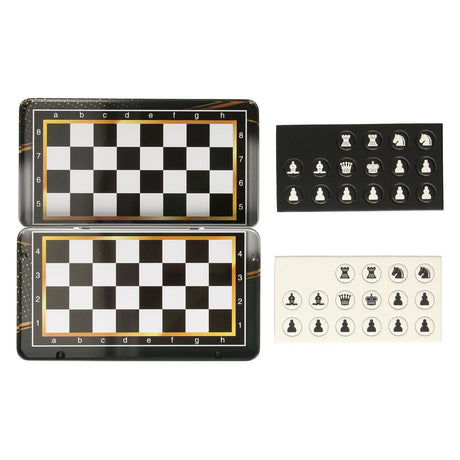 Gioco di scacchi magnetico in scatola di latta