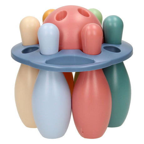 Kegelspel pastel in houder, 6dlg.