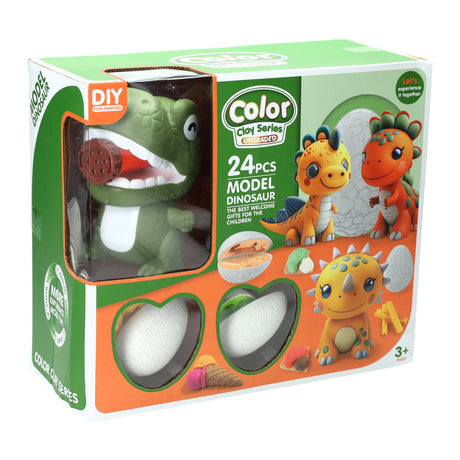 Set di argilla Dino - 4 vasi di terracotta - 24 pz.