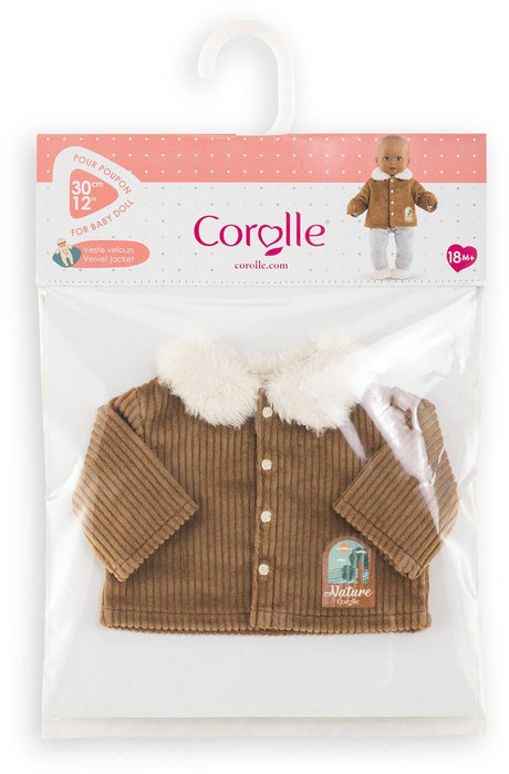 Corolle giacca per bambola in velluto piccolo esploratore 30 cm in pile marrone.