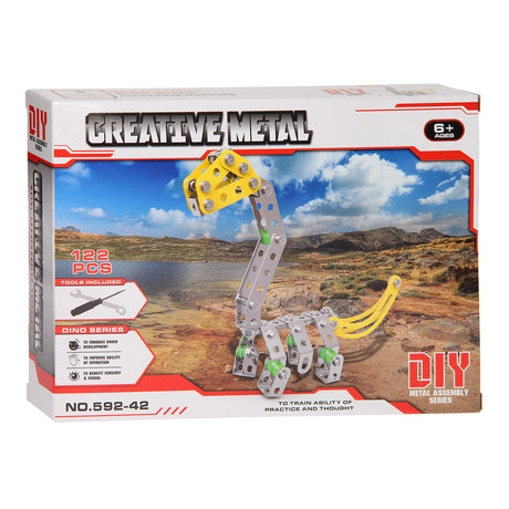 Set da costruzione dinosauro in metallo, 122 pz.