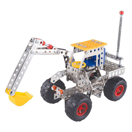 Escavatore con set da costruzione in metallo