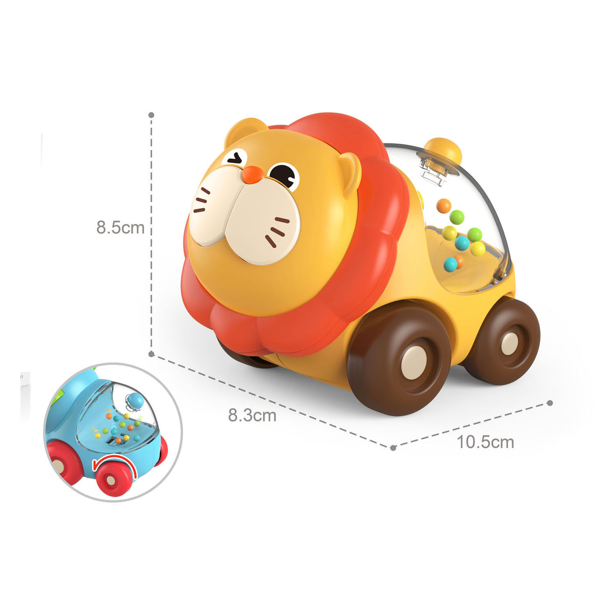 I giocattoli di Lobbes, ad esempio, il leone dell'auto da bambino