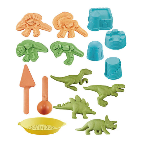 Set di sabbia in bioplastica dinosauri