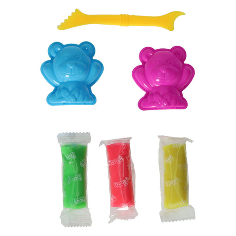 Set di argilla con 2 forme di animali e 1 strumento