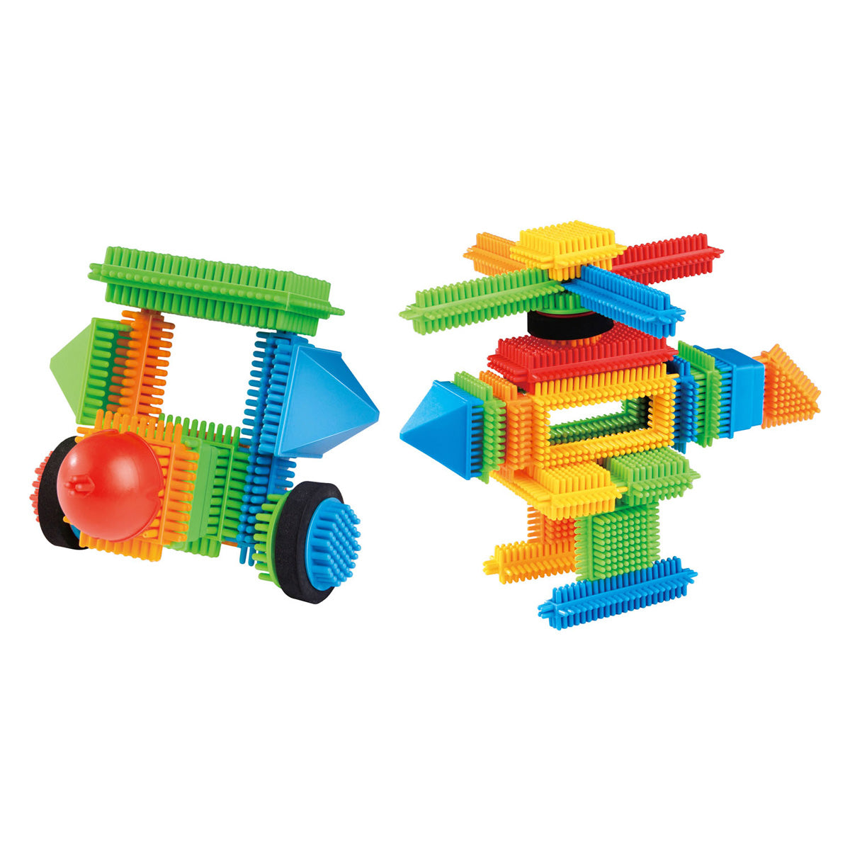Giocattoli Lobbes ad es. Set di setole con mattoncini Lobbes - giocattoli da costruzione colorati da 58 pezzi.
