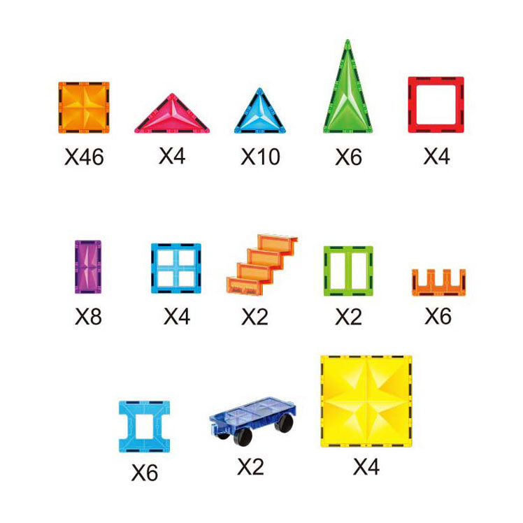 Set di costruzioni magnetiche - 104 pezzi.