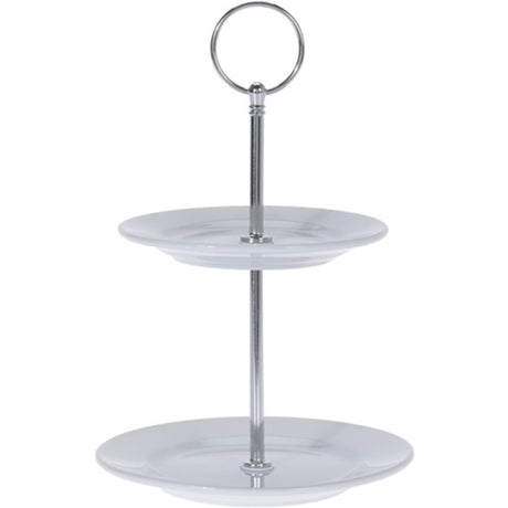 Excellent houseware etagere porselein 2-laags ø13 en ø15cm