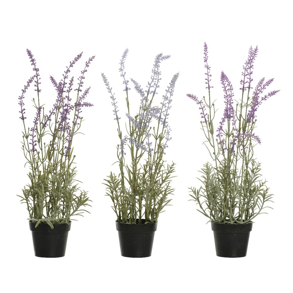 Decoris pianta artificiale lavanda h46cm viola