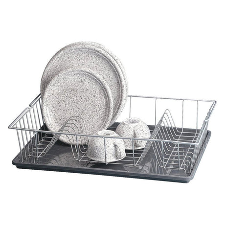 Scolapiatti Colonia Metaltex 48x30 cm grigio argento