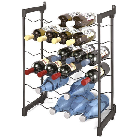 Portabottiglie chianti Tomado-metaltex per 30 bottiglie 68x50x26 cm nero