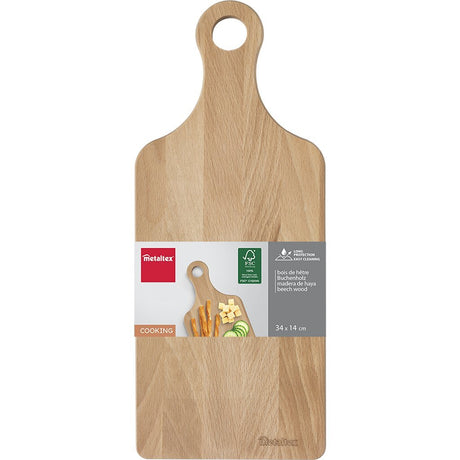 Tavola in legno di faggio Metaltex con manico 34x14 cm