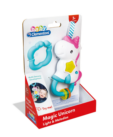Unicorno sonaglio interattivo Clementoni + luce e suono