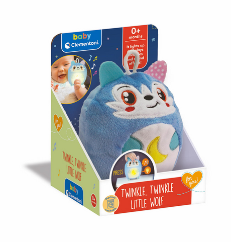 Clementoni baby twinkle winkle lupacchiotto blu tenera lampada da notte