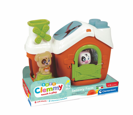 Clementoni baby - fattoria sensoriale clemmy con morbidi mattoncini, 11 pezzi.