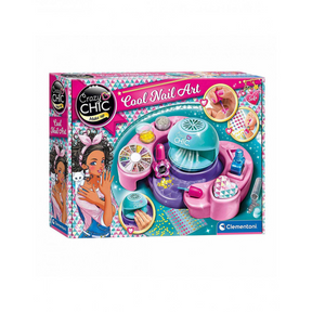 Clementoni Crazy Chic - Nail Studio - Smalto per bambini con lampada asciugante - 12 pezzi - da 12 anni