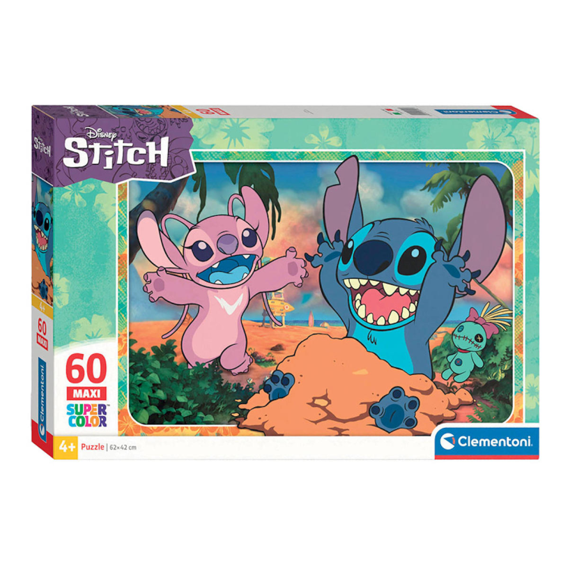 Clementoni - puzzle - 60 pezzi - lilo stitch - puzzle per bambini - supercolor
