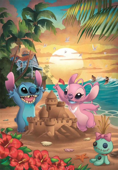 Clementoni - puzzle - 500 pezzi - disney stitch - scatola compatta