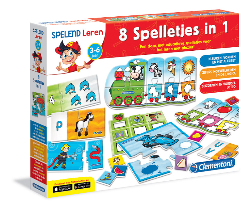 Clementoni imparare giocando - 8 giochi in 1 - giocattoli educativi - giochi per bambini piccoli - 3-5 anni
