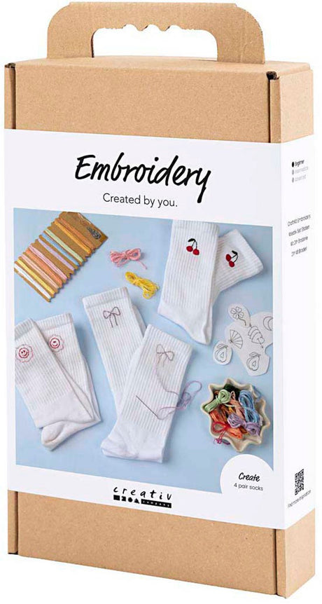 Azienda creativa https: www.cchobby.nl hobbyset-embroidery-socks-white-1-box