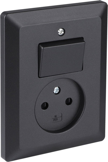 Combinazione Q-link - integrato - interruttore - con protezione touch - nero