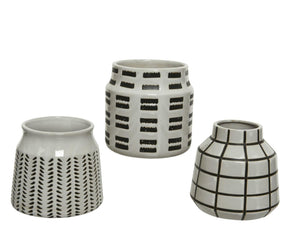 Vaso Decoris in porcellana ã˜14-h15cm bianco nero
