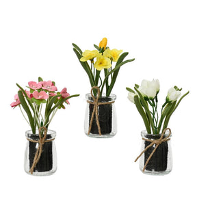 Pianta artificiale Decoris in vaso di vetro h16cm