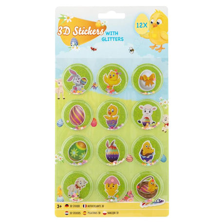 Grafix Pasqua 12 adesivi 3D con glitter