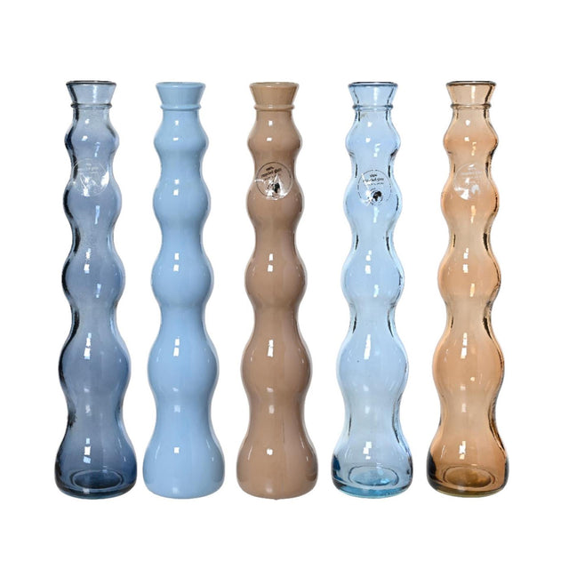 Decoris vaso bottiglia in vetro riciclato h32cm