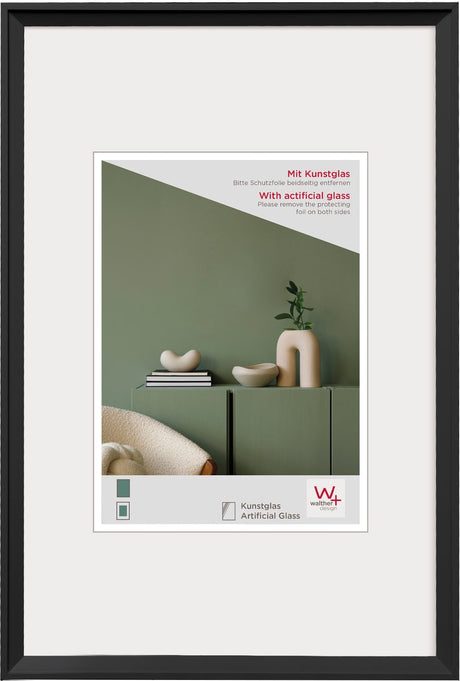 Walther Desire - cornice in plastica - formato foto 40x50 cm - vetro artistico - nero