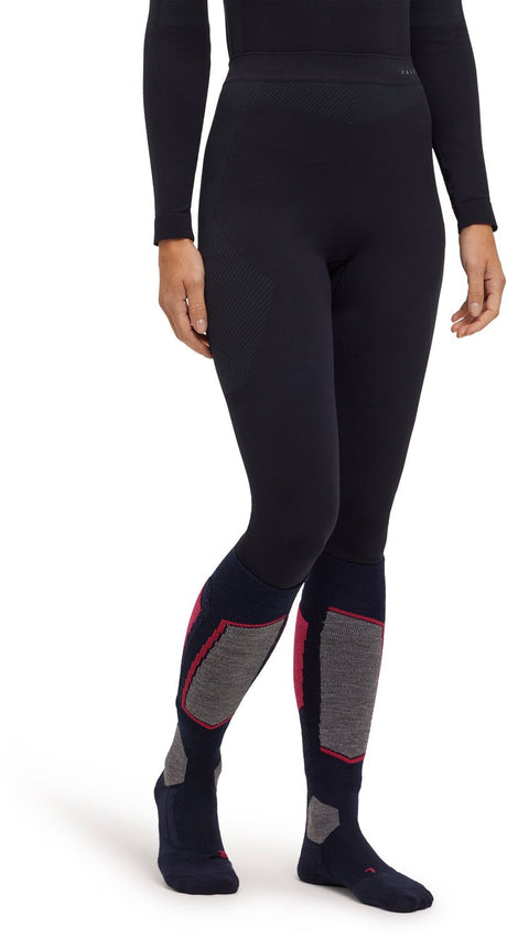 Falke collant lunghi caldi ad asciugatura rapida biancheria intima funzionale lunga da donna nera - taglia L