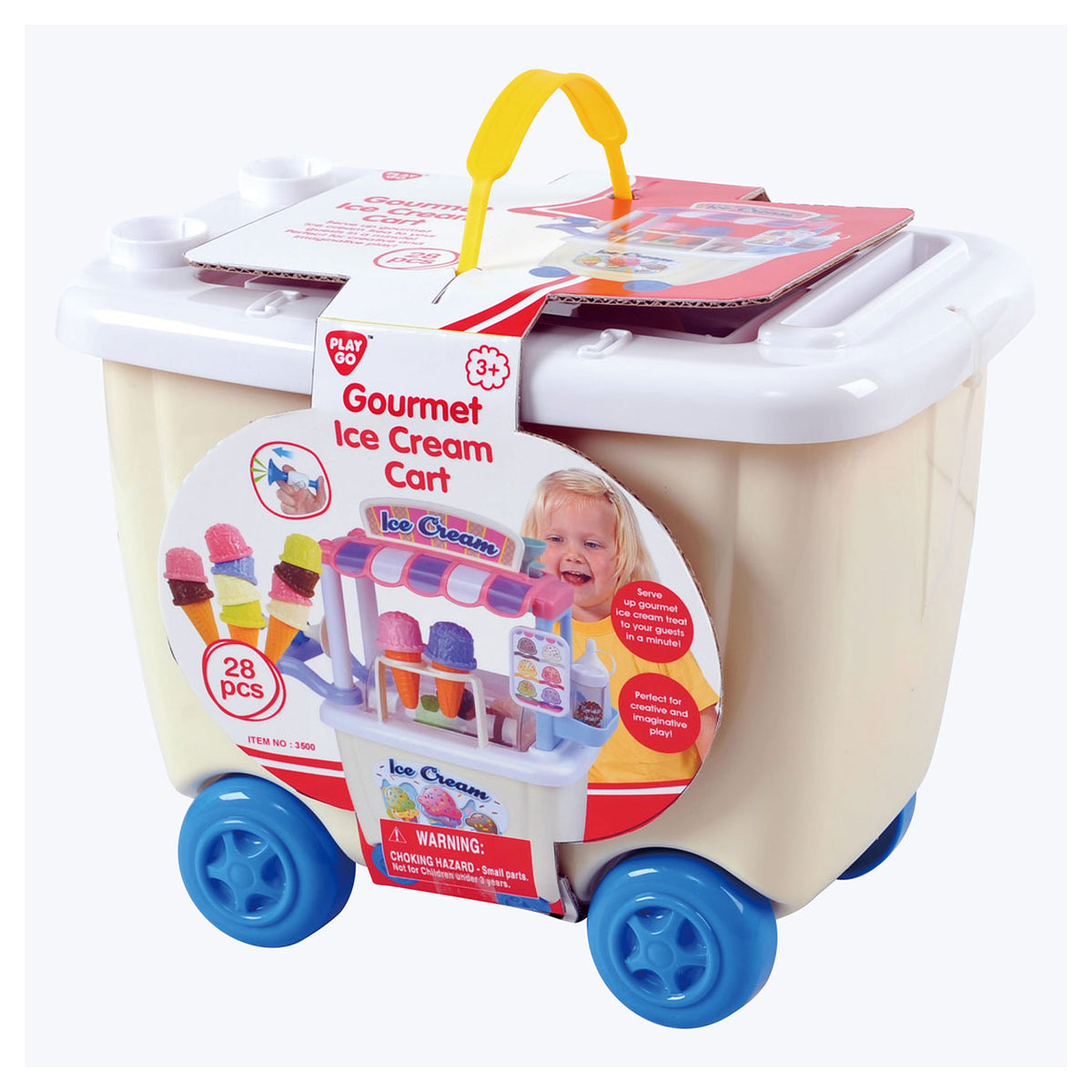 Negozio di giocattoli per bambini Playgo - carretto a spinta - bancarella dei gelati con gelati - set di argilla - argilla per gelato
