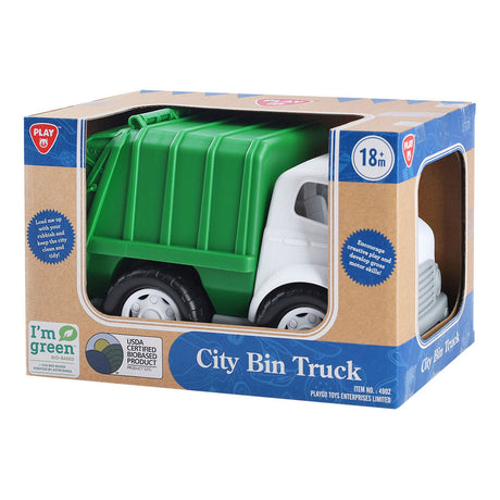 Playgo camion della spazzatura a base biologica verde - 28 cm