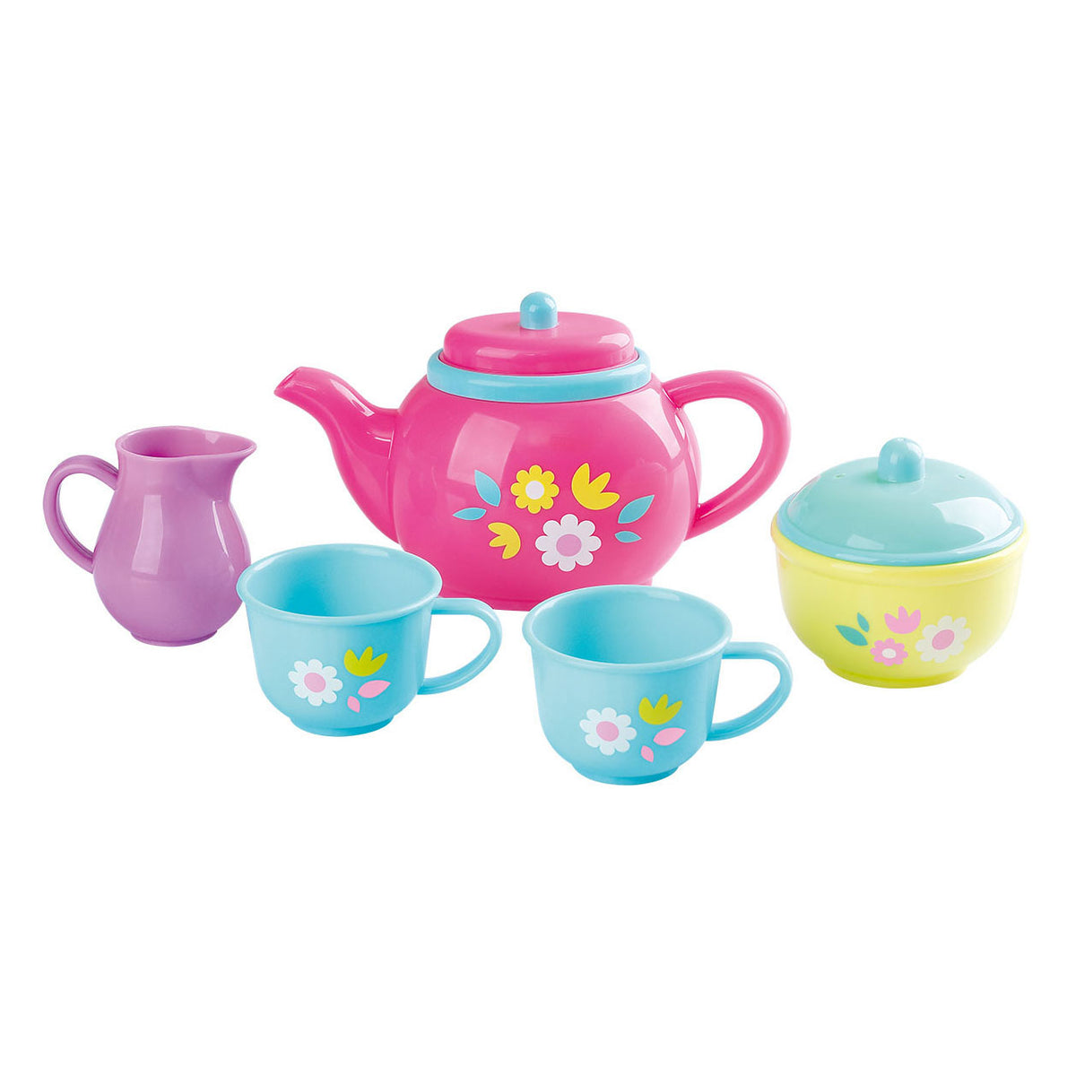 Set da tè Playgo, set da gioco con fiori - 7 pezzi.
