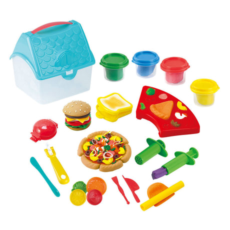 Set di argilla per hamburger e sandwich Playgo in scatola portaoggetti - 4 vasi di argilla