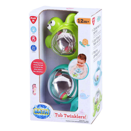 Playgo giocattoli da bagno vasca twinklers - balena e tartaruga - 2 pz.