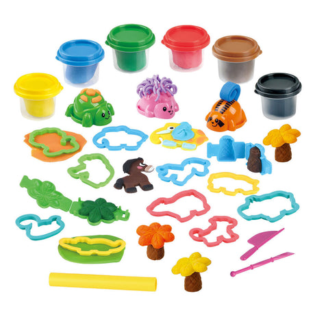 Set di argilla dell'isola degli animali Playgo. 6 vasi di terracotta
