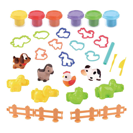 Set di argilla Playgo fattoria e animali - 6 vasi di terracotta