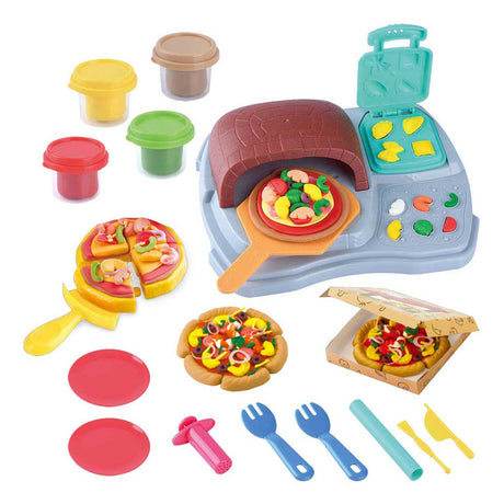 Set pizza party in argilla Playgo con 4 vasi di terracotta per bambini.