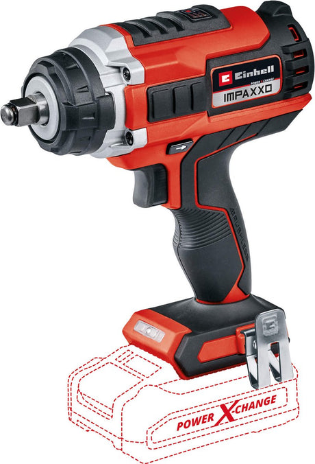 Avvitatore a percussione a batteria professionale Einhell impaxxo 18 400 li solo - power x-change - 18 v li-ion - 400 nm - azionamento a 3 velocità - motore brushless - escl. batteria e caricabatterie
