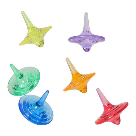 Trottole trasparenti colorate, 26 pezzi