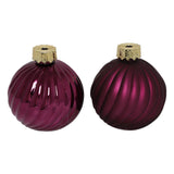 Countryfield kerstbal stripe paars glas ø10cm