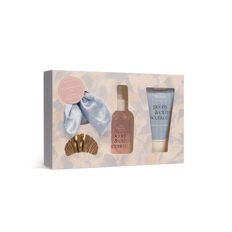 Set regalo da bagno Source Balance, set regalo brezza marina con accessori per capelli, body mist, 100 ml, bagnoschiuma e gel doccia da 75 ml
