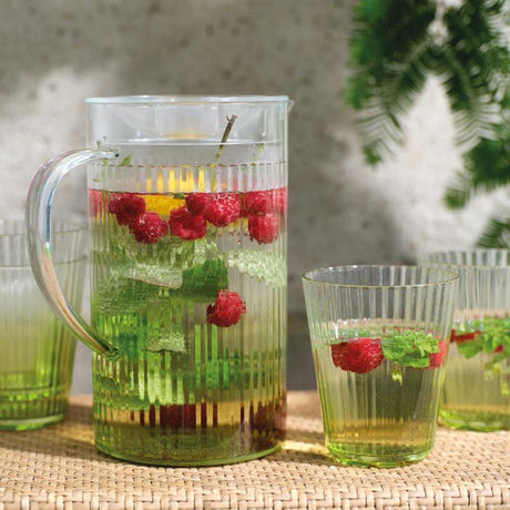 Decoris brocca in plastica con bicchieri ø11,3x19,6cm verde trasparente