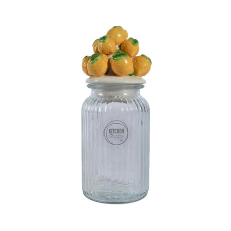 Decoris barattolo per limoni in vetro e terracotta, dia11x27cm